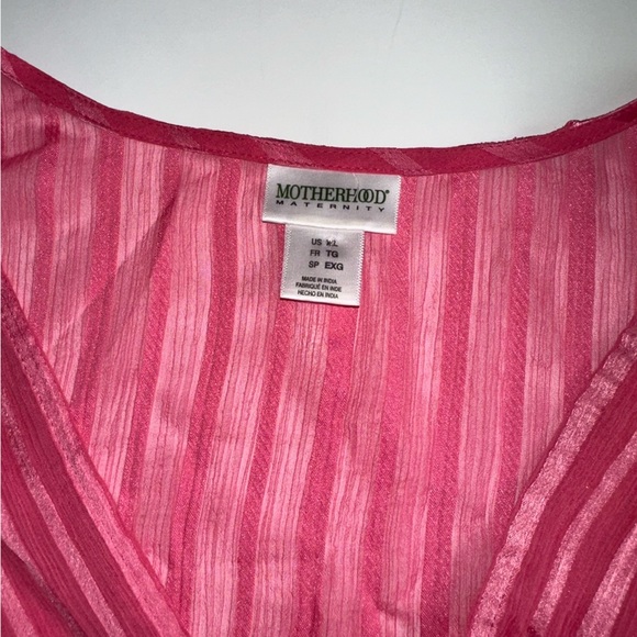 Motherhood Maternity Blouse XL Pink Sheer Overlay w/ Tank Top Flowy Waist - Picture 2 of 9